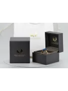 Pierścionek z żółtego 8k złota z Szafirem vrc084x-sp Klasyczny Vintage Art Deco Rosyjski sowiecki styl biżuterii z epoki ZSRR